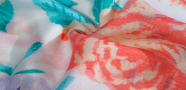 doku deseni pamuklu kumaş. Beyaz bir backgrou üzerinde çiçekler güller