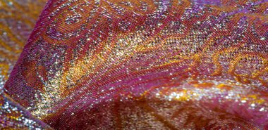 Doku arka planı, desen. pembe brokar kumaş. Organza brocad