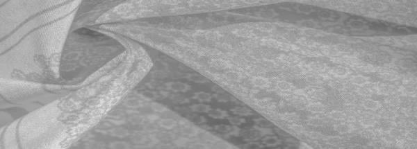 Μοτίβο υφής, μαύρο γκρίζο μεταξωτό ύφασμα σε λευκό φόντο, f — Φωτογραφία Αρχείου