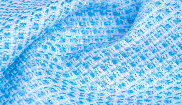 Texture, tessuto, pattern. Grande trama di fili blu e bianchi , — Foto Stock