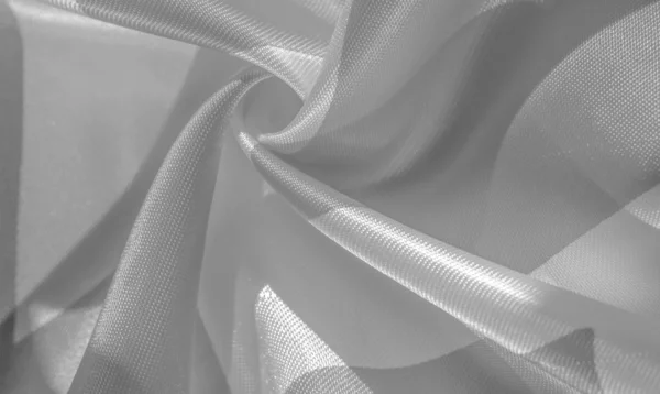 Textúra, háttér, mintázat, selyem szürke és a fehér krepp lehelete. — Stock Fotó