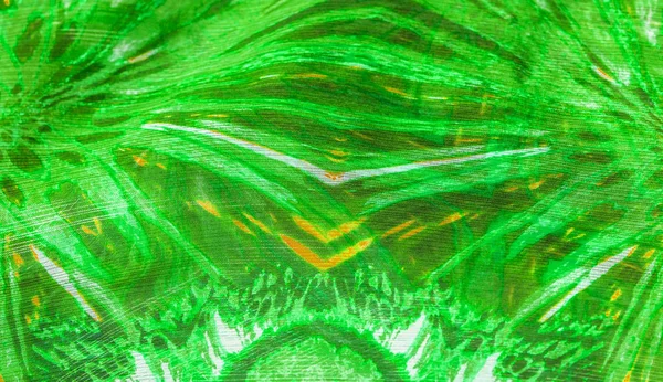 Background texture, pattern. Silk from a greenish emerald shade.