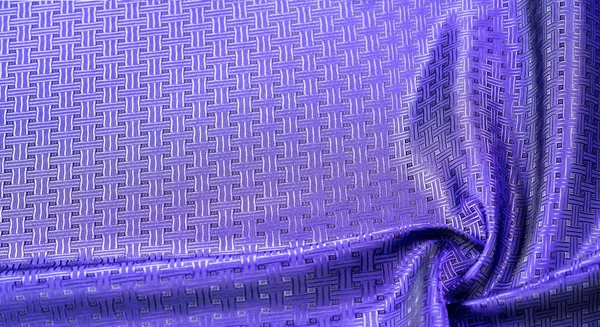 Textura pozadí, vzorek Modrá hedvábná tkanina s malou kontrolou — Stock fotografie