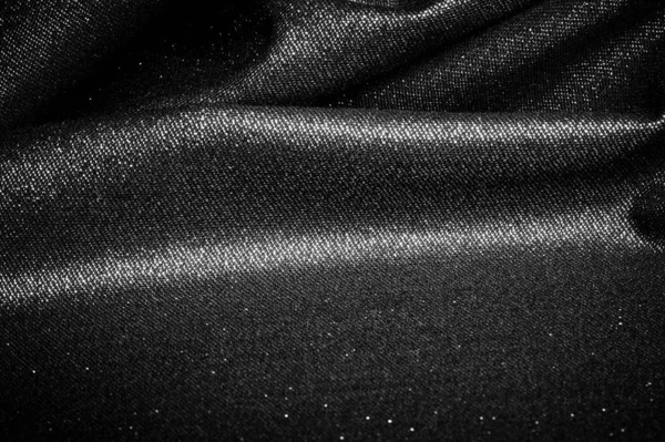 Υφή, φόντο, μοτίβο. Ύφασμα γκρίζο μαύρο επικαλυμμένα με ένα Met — Φωτογραφία Αρχείου