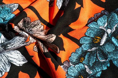 doku, arka plan, desen. Gri çiçekli kumaş kırmızı sakal