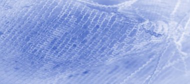 Doku, arka plan mavi tül. Hacim, yetenek veya ayrıntılı d ekleme