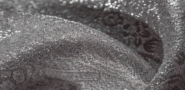Textuur achtergrond, patroon. witte brokaat stof. Organza Broca — Stockfoto