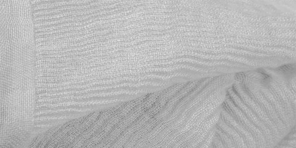 Υφή, φόντο, μοτίβο, λευκό μετάξι κυματοειδές θρυμματισμένο ύφασμα — Φωτογραφία Αρχείου