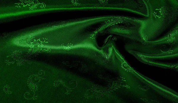 Texture, background, pattern Green silk chiffon fabric with a pa
