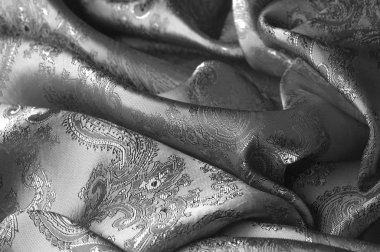 doku, arka plan, bir paisley patt ile siyah çelik gri kumaş