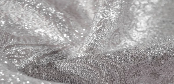 Fundo da textura, padrão. tecido brocado branco. Organza broca — Fotografia de Stock