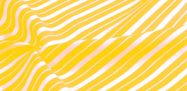 Silk striped fabric. yellow white stripes. This beautiful, super — Stock Photo, Image