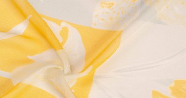 Doku, arka plan, desen, ipek kumaş, bir g sarı çiçekler