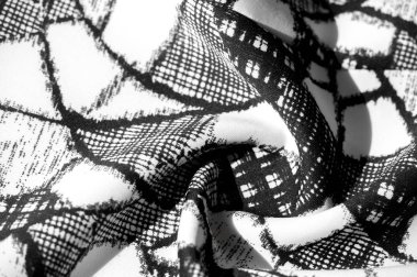 doku, arka plan, desen. siyah soyut f ile beyaz kumaş