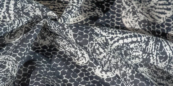 Textura de fundo. mulheres de algodão cachecol padrão preto e branco o — Fotografia de Stock