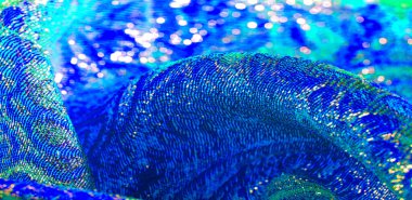 Doku arka planı, desen. mavi brokar kumaş. Organza brocad