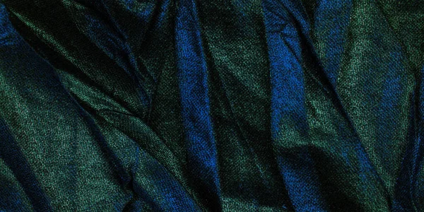 Textura fondo patrón papel pintado seda tela negro con azul — Foto de Stock