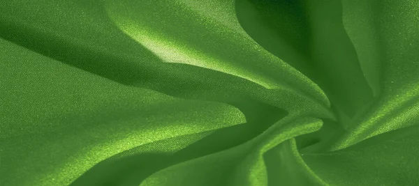 Textur, Hintergrund, Muster, seidengrüner Stoff. Kreppsatin auf — Stockfoto