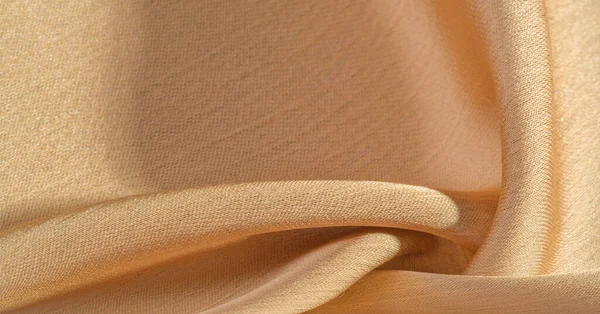 Fundo Padrão Textura Tecido Seda Dourada Bege Tem Acabamento Mate — Fotografia de Stock