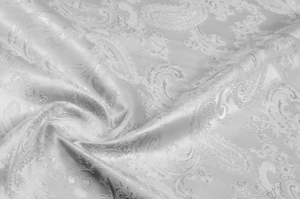 Textura fondo Tela de seda Color blanco negro Lujoso suave — Foto de Stock