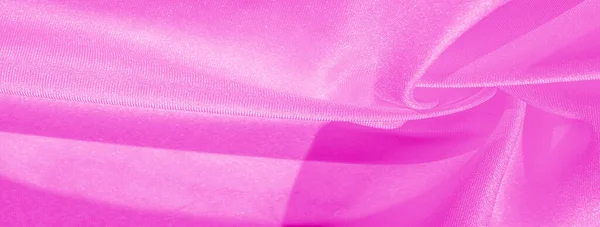 Textúra, háttér, mintázat, selyem rózsaszín szövet. Krepp szatén a t — Stock Fotó