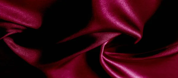 Texture, red silk fabric panoramic photo. Silk Duke mood satin - — Stock Photo, Image