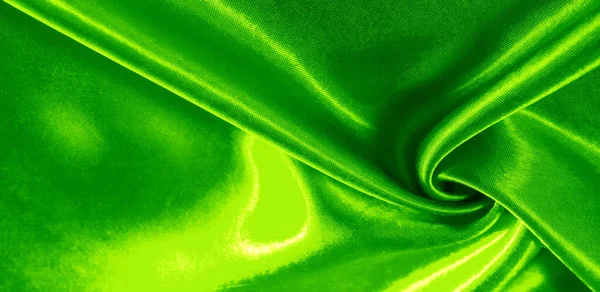 Textuur, achtergrond, patroon, zijde stof van groene kleur. Dit een — Stockfoto