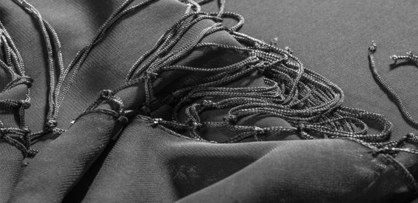 Bakgrund konsistens av sidentyg. Detta är en naturlig svart halsduk — Stockfoto