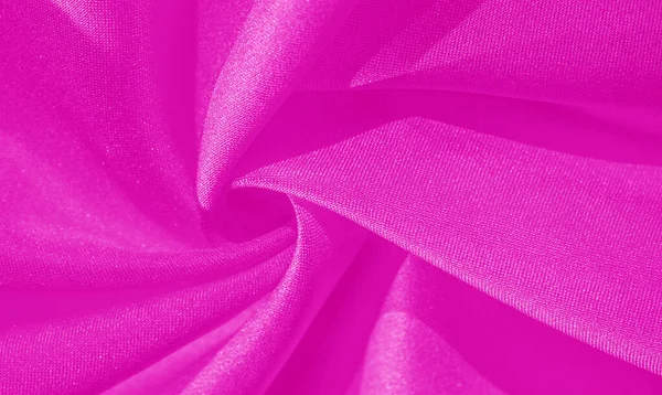 Texture, background, pattern, silk pink fabric. Crepe satin on t — Stock Photo, Image