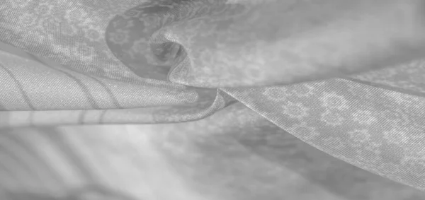 Padrão de textura, tecido de seda cinza preto em um fundo branco, f — Fotografia de Stock