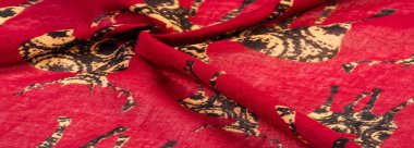 doku, arka plan, bir baskı ile kırmızı renk pamuklu kumaş 