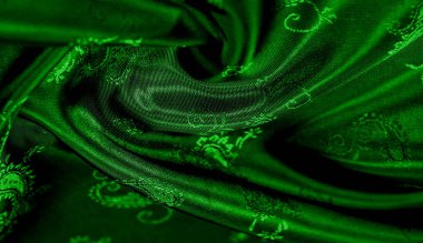 Doku, arka plan, desen Yeşil ipek şifon kumaş bir pa ile