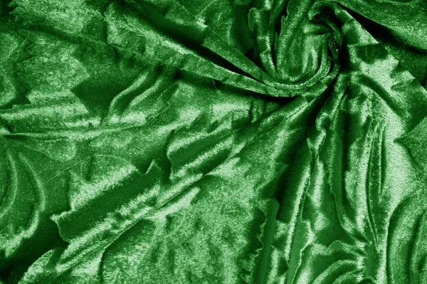 Velours tissu vert Motif en velours sculpté sous un incirc — Photo