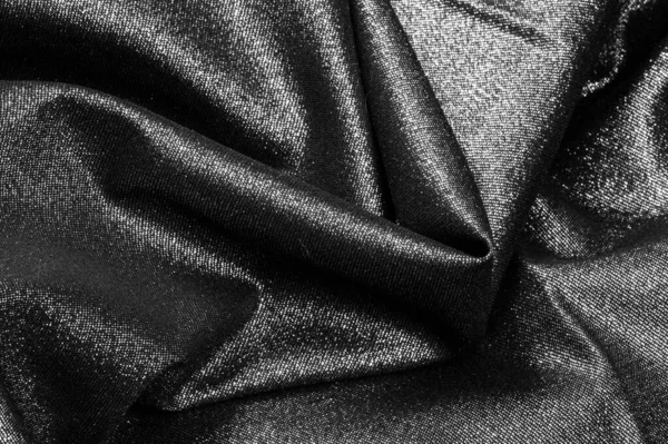 Texture, background, pattern. Cloth Gray black coated with a met — Stock Photo, Image