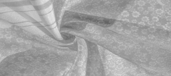Patrón de textura, tela de seda gris negra sobre un fondo blanco, f — Foto de Stock
