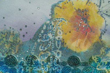 arka plan dokusu; Desen. Yapıştırılmış dantel çizgili kumaş. Mult