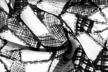 doku, arka plan, desen. siyah soyut f ile beyaz kumaş