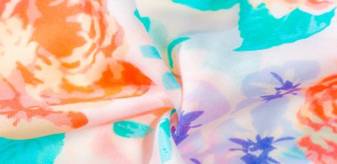 doku deseni pamuklu kumaş. Beyaz bir backgrou üzerinde çiçekler güller