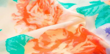 doku deseni pamuklu kumaş. Beyaz bir backgrou üzerinde çiçekler güller