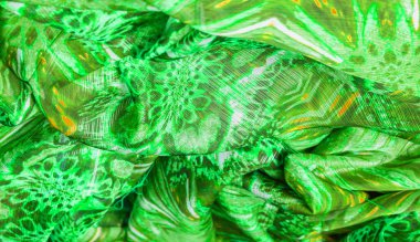 Arka plan dokusu, desen. Yeşilimsi zümrüt gölgesinden ipek.