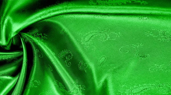 Doku, arka plan, desen Yeşil ipek şifon kumaş bir pa ile — Stok fotoğraf