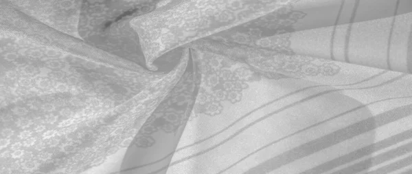Patrón de textura, tela de seda gris negra sobre un fondo blanco, f —  Fotos de Stock