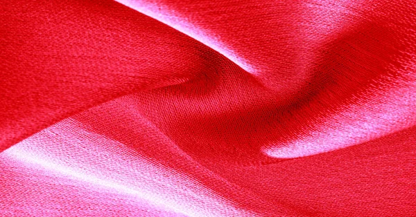 背景图案纹理壁纸，深红色的粉红色丝绸面料. — 图库照片