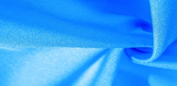 Tekstur, latar belakang, pola, kain sutra berwarna biru. Sutra ini adalah — Stok Foto