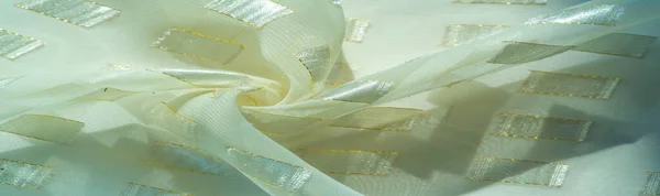 Textura, fundo, padrão, cartão postal, tecido de seda com metal s — Fotografia de Stock