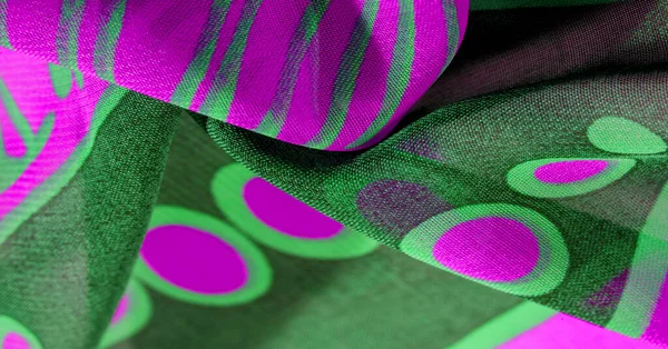Textura fundo padrão papel de parede. Verde rosa seda preta fabr — Fotografia de Stock