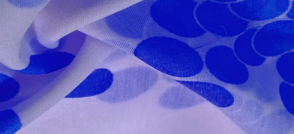 Textura de fondo, tela de seda estampada con lunares azules. Crear —  Fotos de Stock