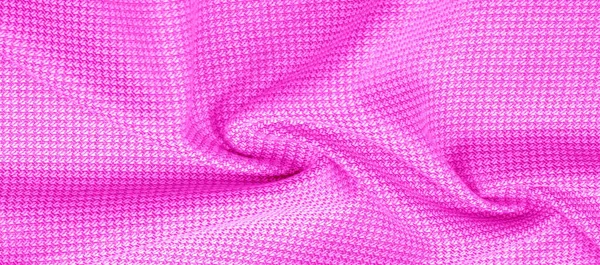 Tekstur latar belakang, pola wol hangat kain dengan jahitan merah — Stok Foto
