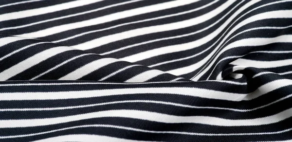 Silk striped fabric. Black and white stripes. This beautiful, s — Stock Photo, Image