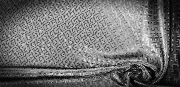 Textura pozadí, vzorek Černá hedvábná tkanina s malým zaškrtávacích políček — Stock fotografie